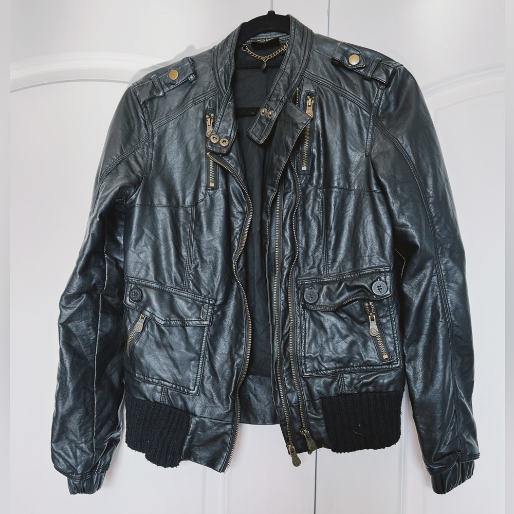 Nicole by Nicole Miller Black Leather Jacket